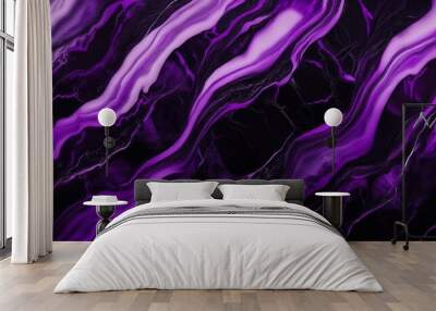 abstract marble texture in purple and black  3 Wall mural