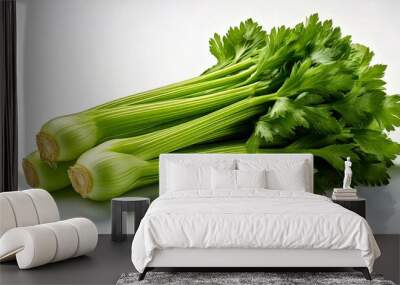 fresh celery on white background 2 Wall mural