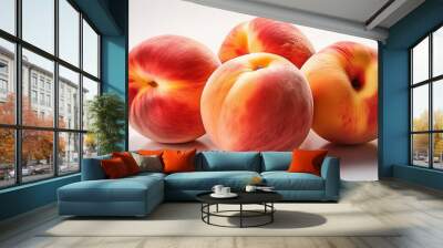 peaches on white background 4 Wall mural