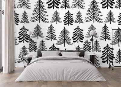 Tree seamless pattern Wall mural