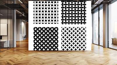 Seamless knot pattern in black and white, vector Wall mural