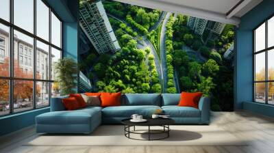 Ecological Environment Protection Promotion Natural Scenery Poster Background Materials, Urban Greenbelts, Green Plants
 Wall mural