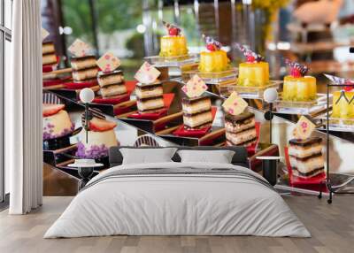 Diversity of dessert with fruit Wall mural