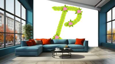 Photograph of Leaves Letter P Wall mural