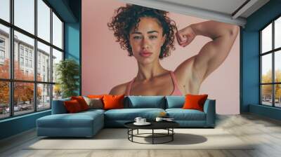 Woman in Tank Top Posing for Picture Wall mural