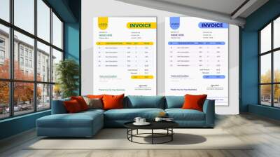 Minimal Corporate Business Invoice design template vector Wall mural