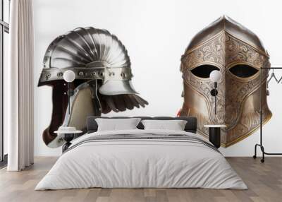 Collection of Medieval Helmets Wall mural