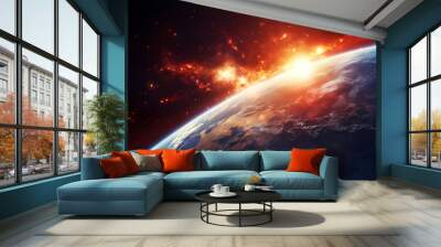 Admire our beautiful Earth from the vastness of space Wall mural