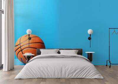 basketball on blue background Wall mural