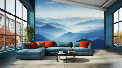 Blue mountains abstract background poster web page PPT, abstract art background Wall mural