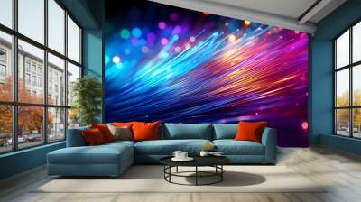 Colorful abstract background representing fiber optics and communication over the internet concept Wall mural