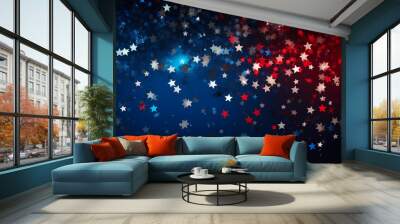 Featuring stunning soft bokeh lights and shiny elements. Abstract festive and new year background Wall mural