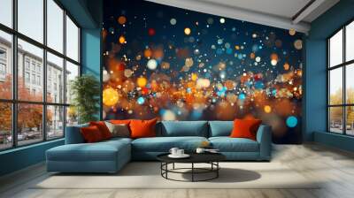 Featuring stunning soft bokeh lights and shiny elements. Abstract festive and new year background Wall mural