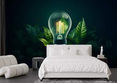 Light bulb, environmentally friendly energy concept Wall mural