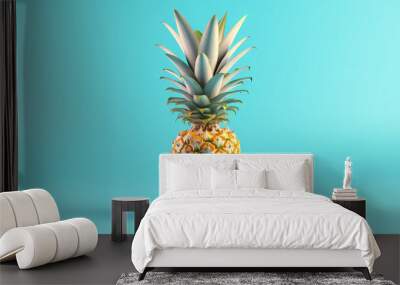 Pineapple, natural background represents the concept of organic fruit Wall mural