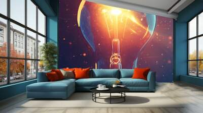 Smart bulb connected to future energy Wall mural