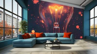 Smart bulb connected to future energy Wall mural