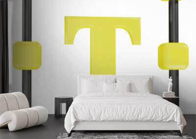 add font 3d icon with isolated white Wall mural