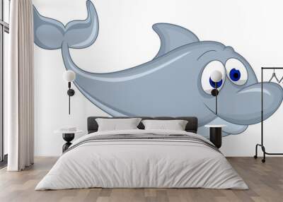 Cute dolphin cartoon Wall mural