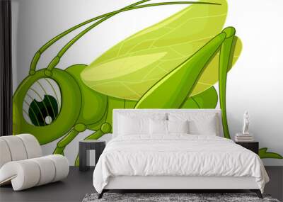 cute grasshopper cartoon Wall mural