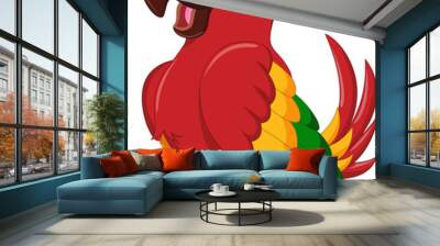 cute parrot cartoon posing Wall mural