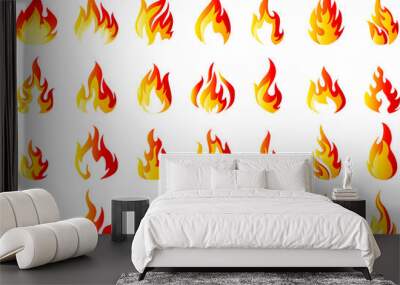 Fire icons set for you design Wall mural