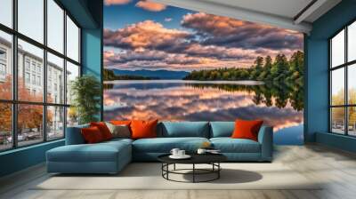 a landscape on the surface of the water Wall mural