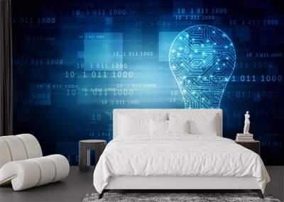   bulb future technology, innovation background, creative idea concept  Wall mural