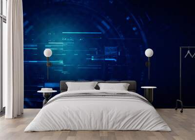 2d illustration Abstract futuristic electronic circuit technology background
 Wall mural