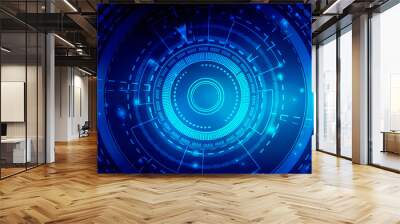 2d illustration Abstract futuristic electronic circuit technology background Wall mural