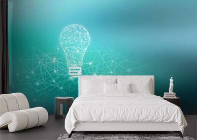 

2d illustration bulb future technology, innovation background, creative idea concept 
 Wall mural