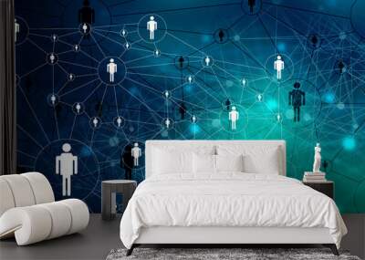 2d illustration Business Network concept
 Wall mural