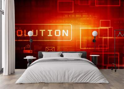 2d illustration technology background Wall mural