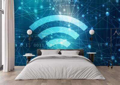 2d illustration WiFi symbol sign
 Wall mural