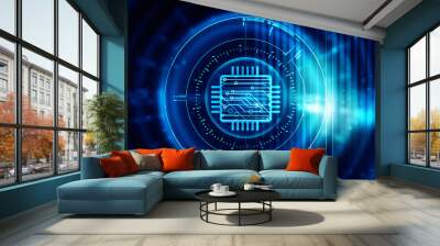 2d rendering latest computer  microchips Wall mural