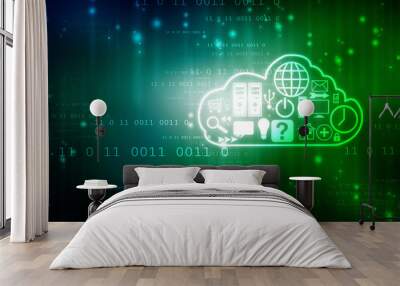 2d rendering technology Cloud computing  Wall mural