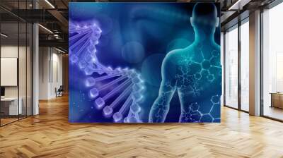 3d render of dna structure, abstract background
 Wall mural