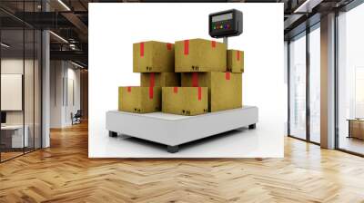 3d rendering card box warehouse scales
    Wall mural