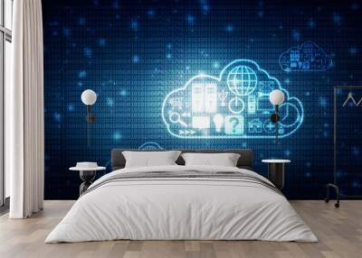 3d rendering Cloud computing Wall mural