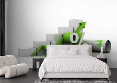 3d rendering Stock market online business concept. business Graph  Wall mural