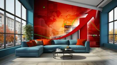 3d rendering Stock market online business concept. business Graph  Wall mural