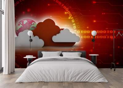 3d rendering technology Cloud computing  Wall mural