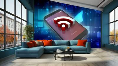 3d rendering Transmitter mobile WiFi
 Wall mural