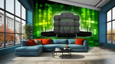 3d rendering Transmitter WiFi with database
 Wall mural