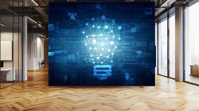 bulb future technology, innovation background, creative idea concept  Wall mural