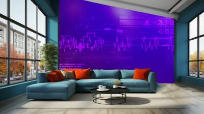 Cardiogram concept -2D rendering illustration Wall mural