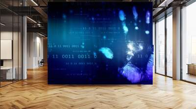 Fingerprint Scanning Technology Concept 2d Illustration Wall mural