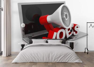 laptop Search Job Concept 3d illustration
 Wall mural