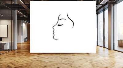 beauty logo, woman face logo, simple face logo Wall mural