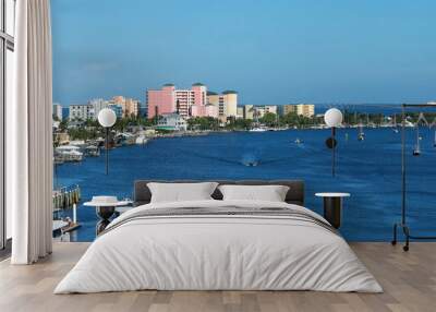 Fort Myers Beach skyline and the Mantanza Pass waterway. Wall mural